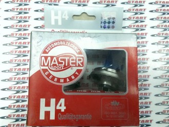 H4 p45t 12V 100/90W +50% лампа накаливания комп. (синяя) (Master Sport)