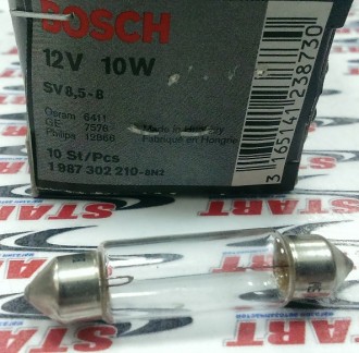 12V C10W L=41mm 10W Лампа накаливания (BOSCH)
