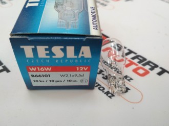 12V W16W W2.1x9.5D Лампа накаливания (TESLA)