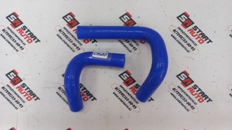 Патрубок отопителя подвод + отвод комп. 21073 армированные, синий силикон (CS20)